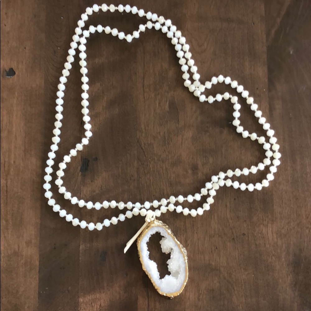 Agate stone, long necklace!